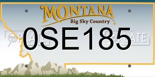 0SE185 Montana License Plate