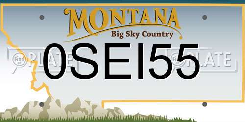 0SEI55 Montana License Plate