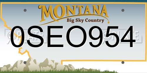0SEO954 Montana License Plate