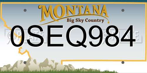 0SEQ984 Montana License Plate