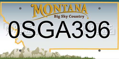 0SGA396 Montana License Plate