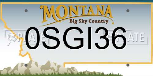 0SGI36 Montana License Plate