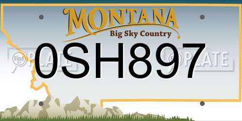 0SH897 Montana License Plate
