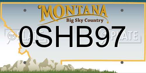 0SHB97 Montana License Plate
