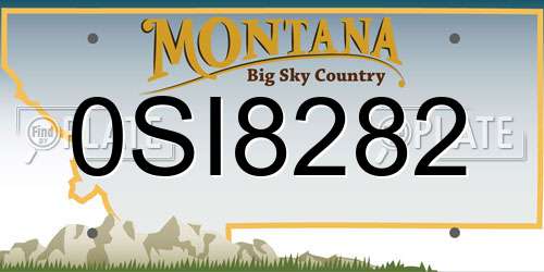 0SI8282 Montana License Plate