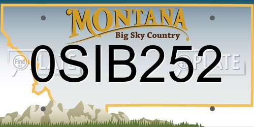0SIB252 Montana License Plate