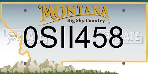 0SII458 Montana License Plate