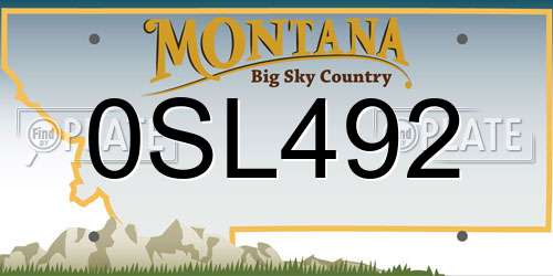 0SL492 Montana License Plate