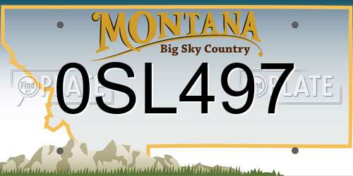 0SL497 Montana License Plate