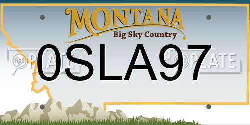 0SLA97 Montana License Plate