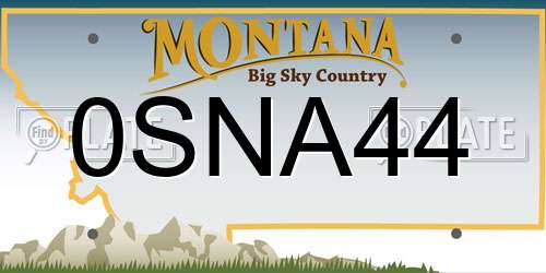 0SNA44 Montana License Plate