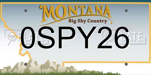 0SPY26 Montana License Plate
