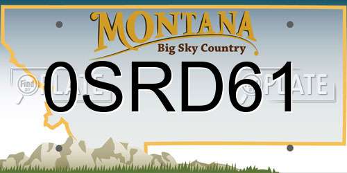 0SRD61 Montana License Plate