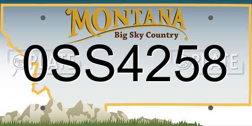 0SS4258 Montana License Plate