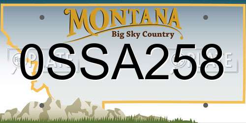 0SSA258 Montana License Plate