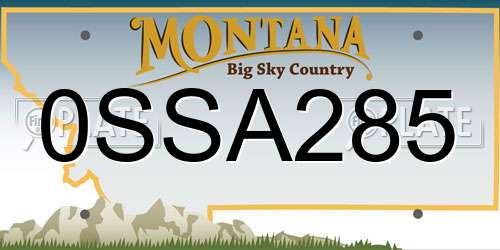 0SSA285 Montana License Plate
