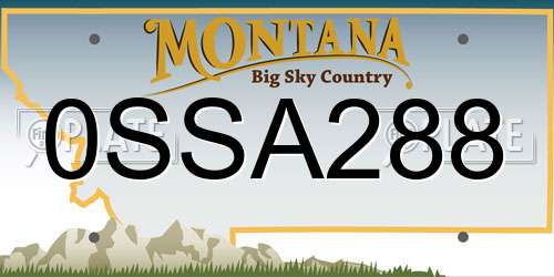 0SSA288 Montana License Plate
