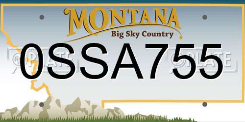 0SSA755 Montana License Plate