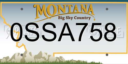 0SSA758 Montana License Plate