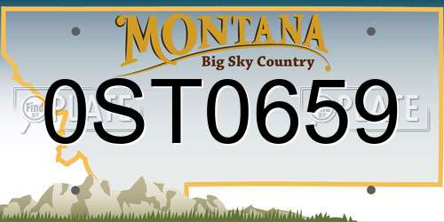 0ST0659 Montana License Plate