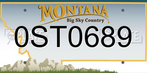 0ST0689 Montana License Plate