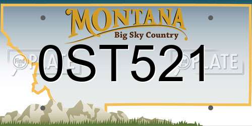 0ST521 Montana License Plate