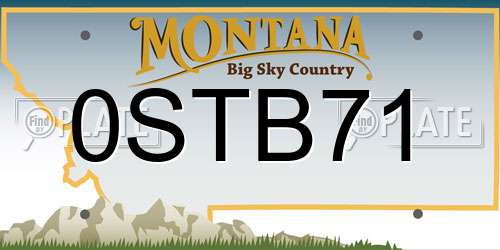 0STB71 Montana License Plate