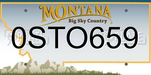 0STO659 Montana License Plate