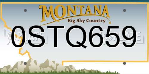 0STQ659 Montana License Plate