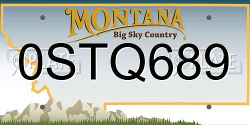 0STQ689 Montana License Plate