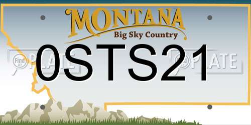 0STS21 Montana License Plate