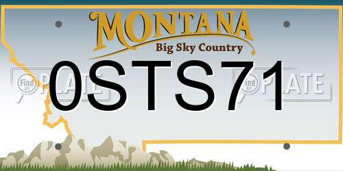 0STS71 Montana License Plate