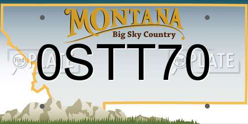 0STT70 Montana License Plate