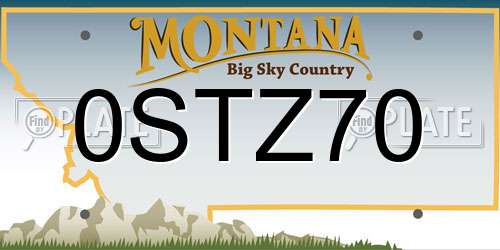 0STZ70 Montana License Plate