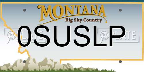 0SUSLP Montana License Plate