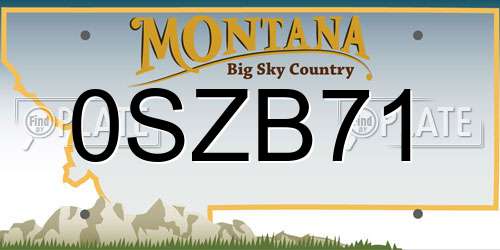 0SZB71 Montana License Plate