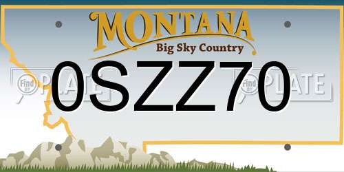 0SZZ70 Montana License Plate