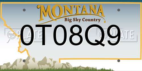 0T08Q9 Montana License Plate