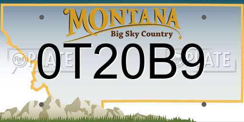0T20B9 Montana License Plate