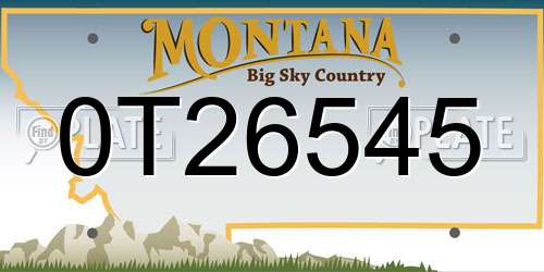 0T26545 Montana License Plate