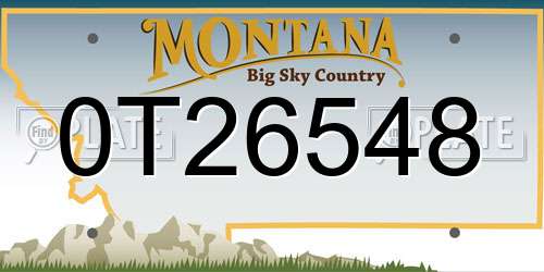 0T26548 Montana License Plate