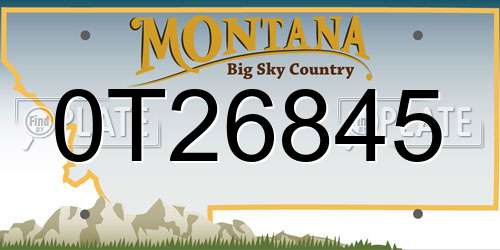 0T26845 Montana License Plate