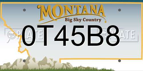 0T45B8 Montana License Plate