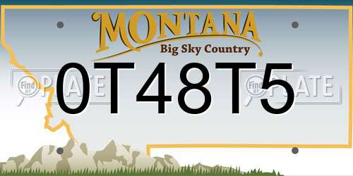 0T48T5 Montana License Plate