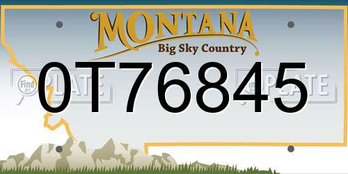 0T76845 Montana License Plate