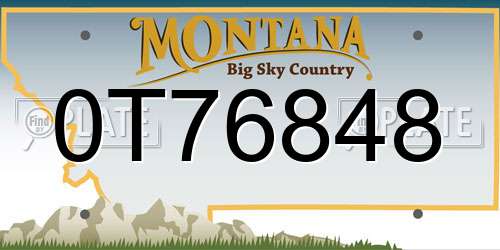 0T76848 Montana License Plate