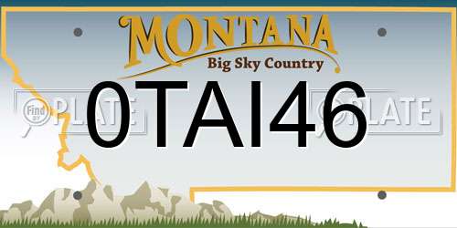 0TAI46 Montana License Plate