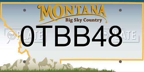 0TBB48 Montana License Plate