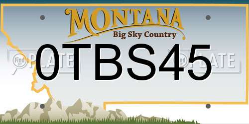 0TBS45 Montana License Plate
