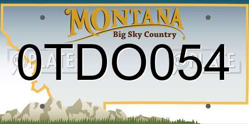 0TDO054 Montana License Plate